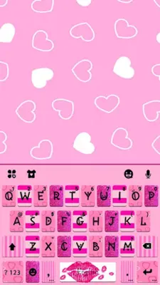 Pink Girly Love Keyboard Theme android App screenshot 0