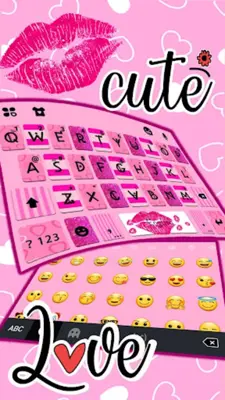 Pink Girly Love Keyboard Theme android App screenshot 2