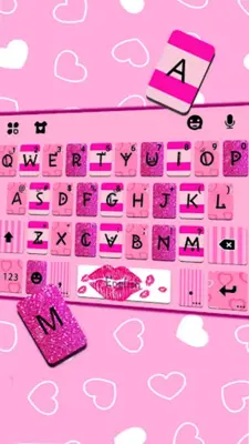 Pink Girly Love Keyboard Theme android App screenshot 3