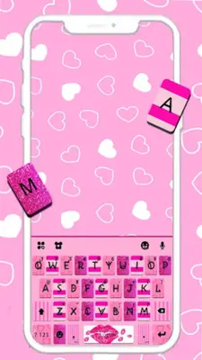 Pink Girly Love Keyboard Theme android App screenshot 4